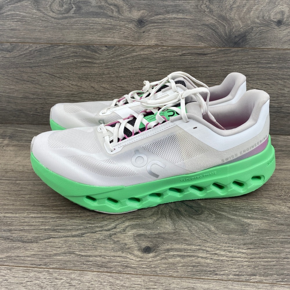 On Cloudsurfer Running Shoes Mens 11 White Green Pink CloudTec Phase 3ME30023103 - Picture 7 of 10